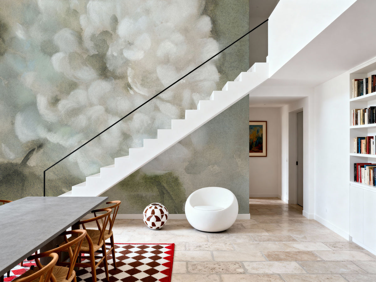 Soft Hydrangea Mural Wallpaper - room preview 05