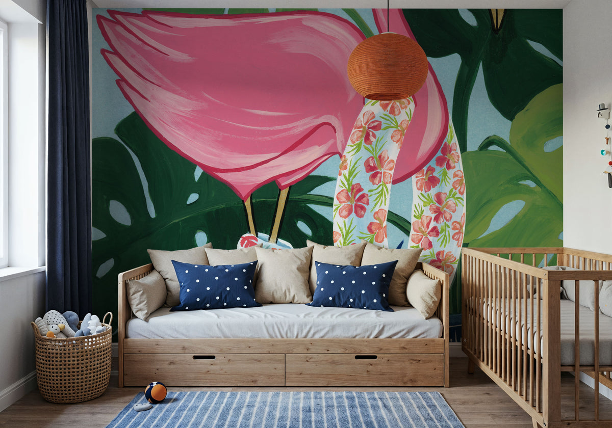 Flamingo Happy Hour II Mural Wallpaper - room preview 05