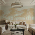 Mediterranean Pine Landscape, Apricot Mural Wallpaper - room preview 05