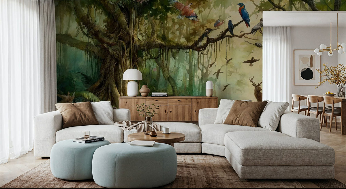 Harmony Amongst Jungle Dwellers Mural Wallpaper - room preview 05