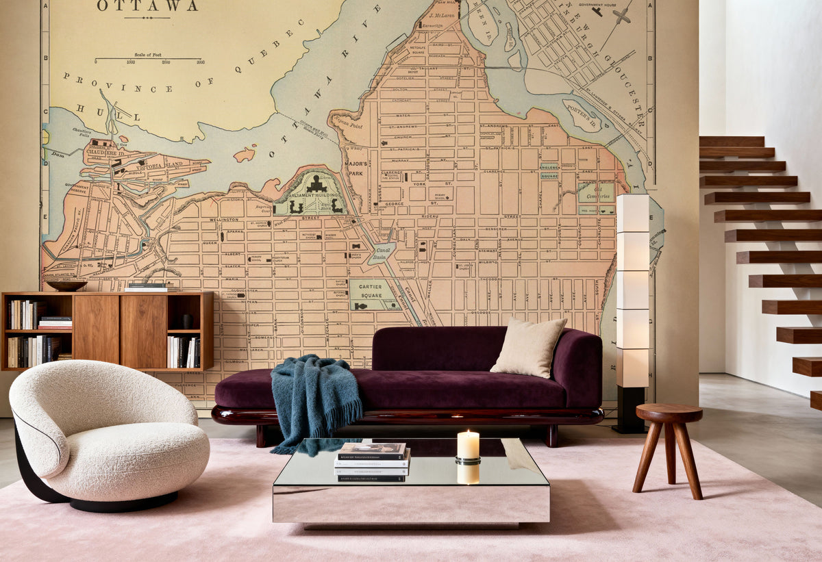 Map of Ottawa Mural Wallpaper - room preview 05