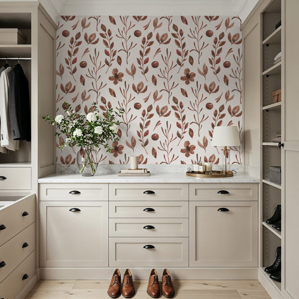 Rustic Foliage Branches Mural Wallpaper - room preview 05