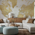 World Map Cities - Blythe Mural Wallpaper - room preview 05