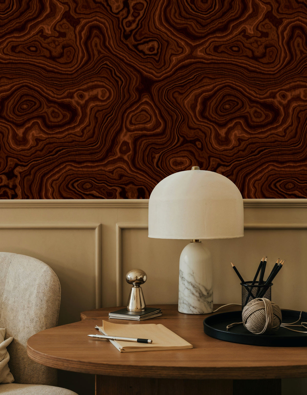 Root Wood, Red Mahogany Mural Wallpaper - room preview 05
