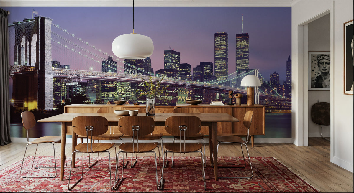 Illuminated Bridge Mural Wallpaper - room preview 05