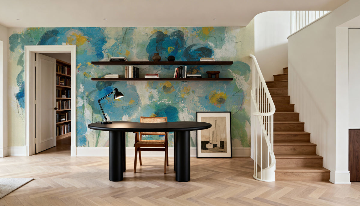 Blue Blooms Mural Wallpaper - room preview 05