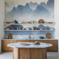 Mountain Landscape Brush Mural Wallpaper - room preview 05