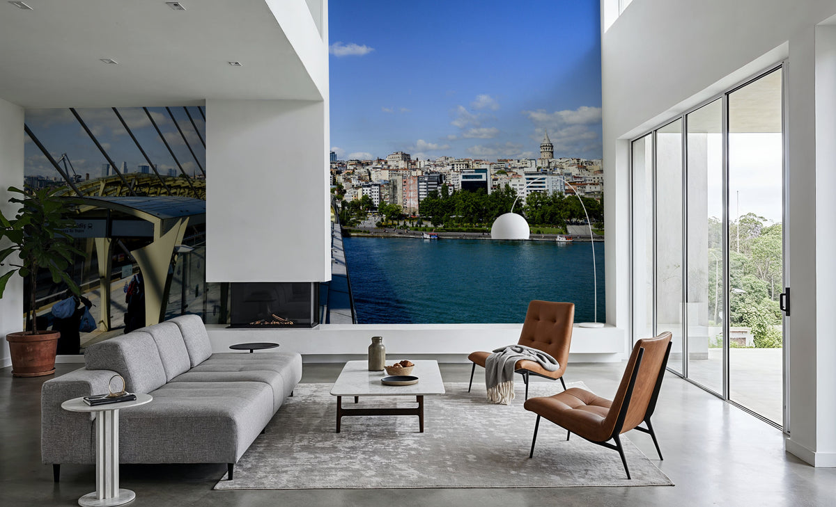Urban Bridge Crossing Mural Wallpaper - room preview 05