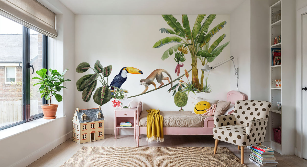 Monkey's Balance Act Mural Wallpaper - room preview 05