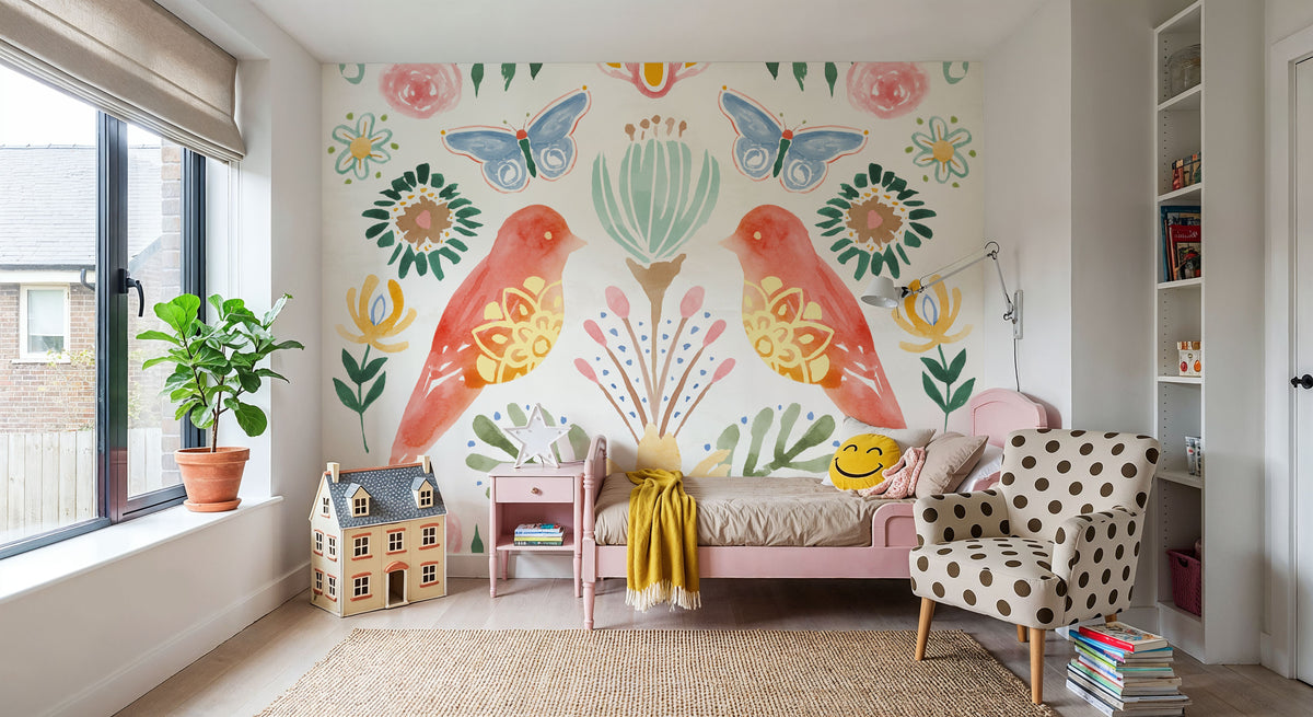 Wild Blooms III Mural Wallpaper - Light Tone - room preview 05