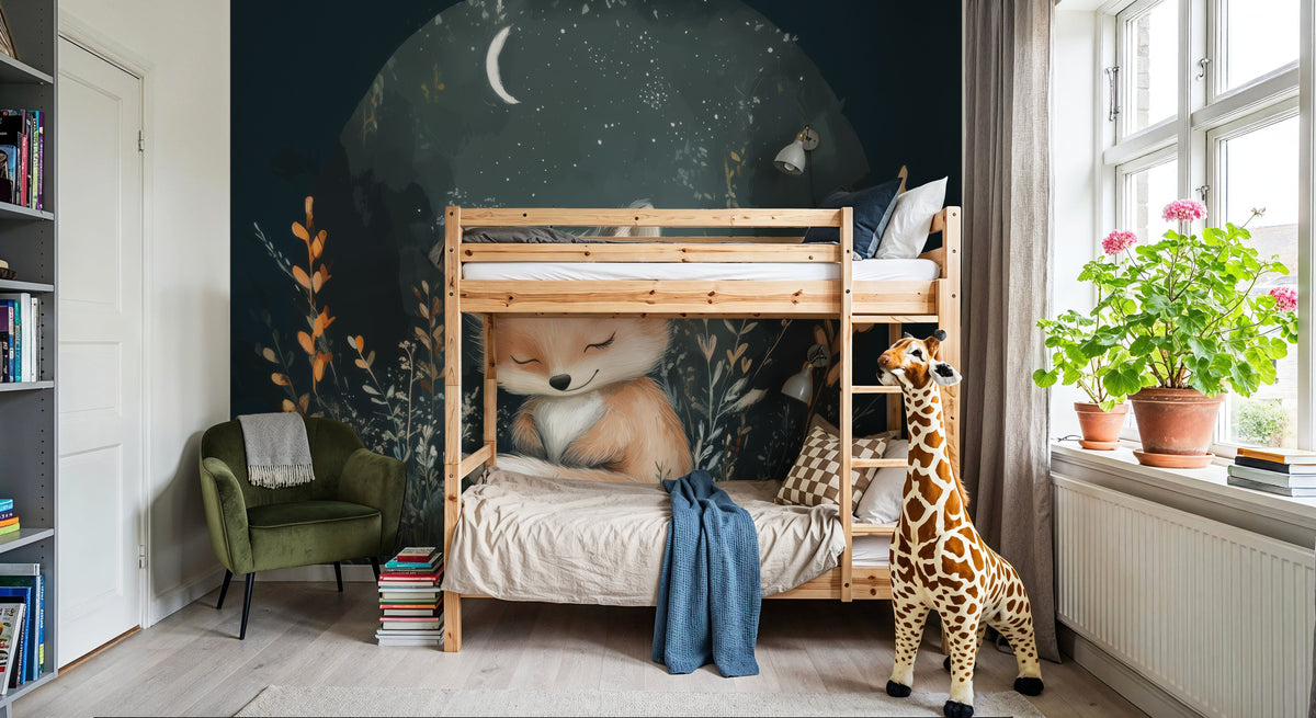 Fox Asleep Mural Wallpaper - room preview 05