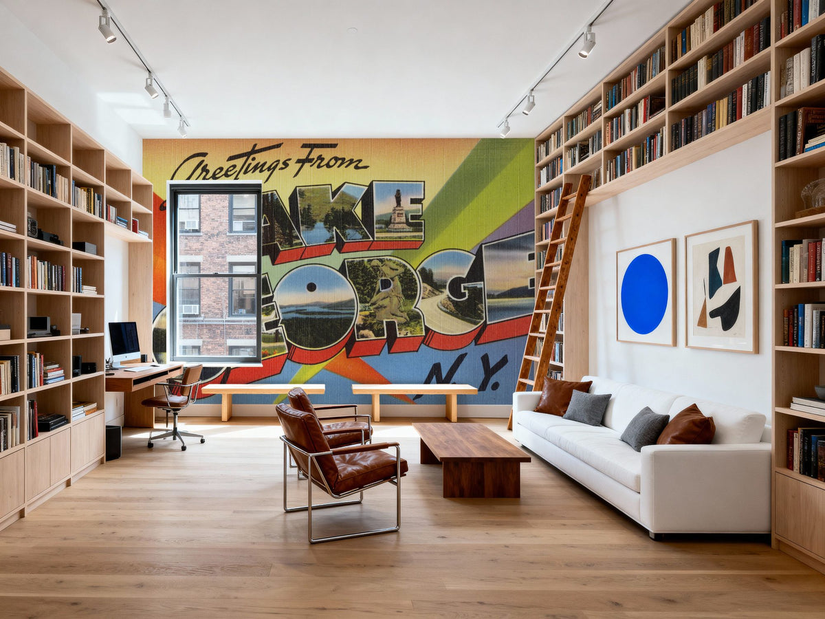 Greetings From Lake George Mural Wallpaper - room preview 05