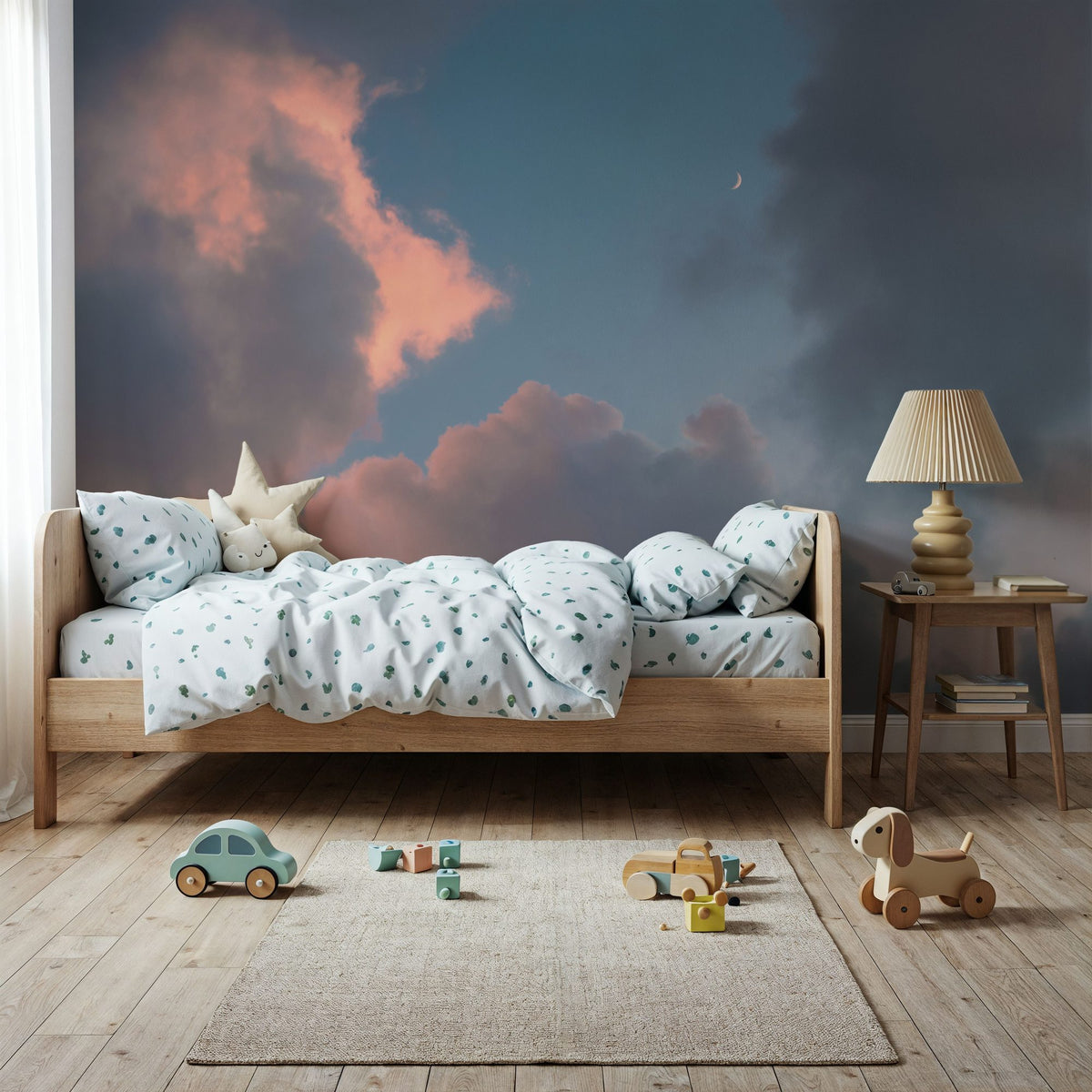 Blue Sky Moonrise Mural Wallpaper - room preview 05