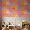 Cool Fluid Flowers, Pink Mural Wallpaper - room preview 05
