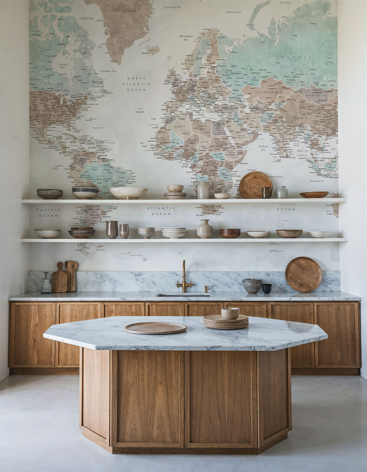 World Map Cities - Colleteh Mural Wallpaper - room preview 05