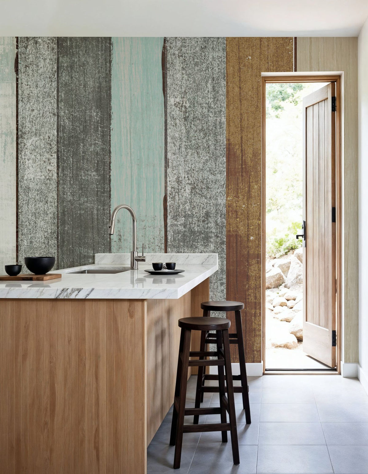 Beachscape VII Gold Neutral Mural Wallpaper - room preview 05