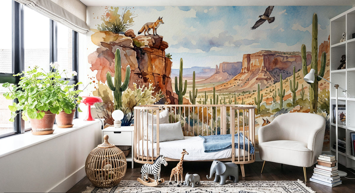 Sonoman Hunter - Watercolor Landscapes Series Mural Wallpaper - room preview 05