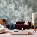 Little All Over White Flowers Mural Wallpaper - room preview 05