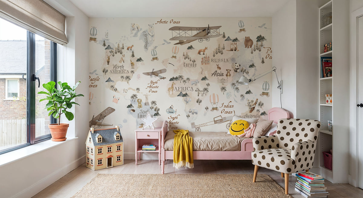 My First World Map Mural Wallpaper - room preview 05
