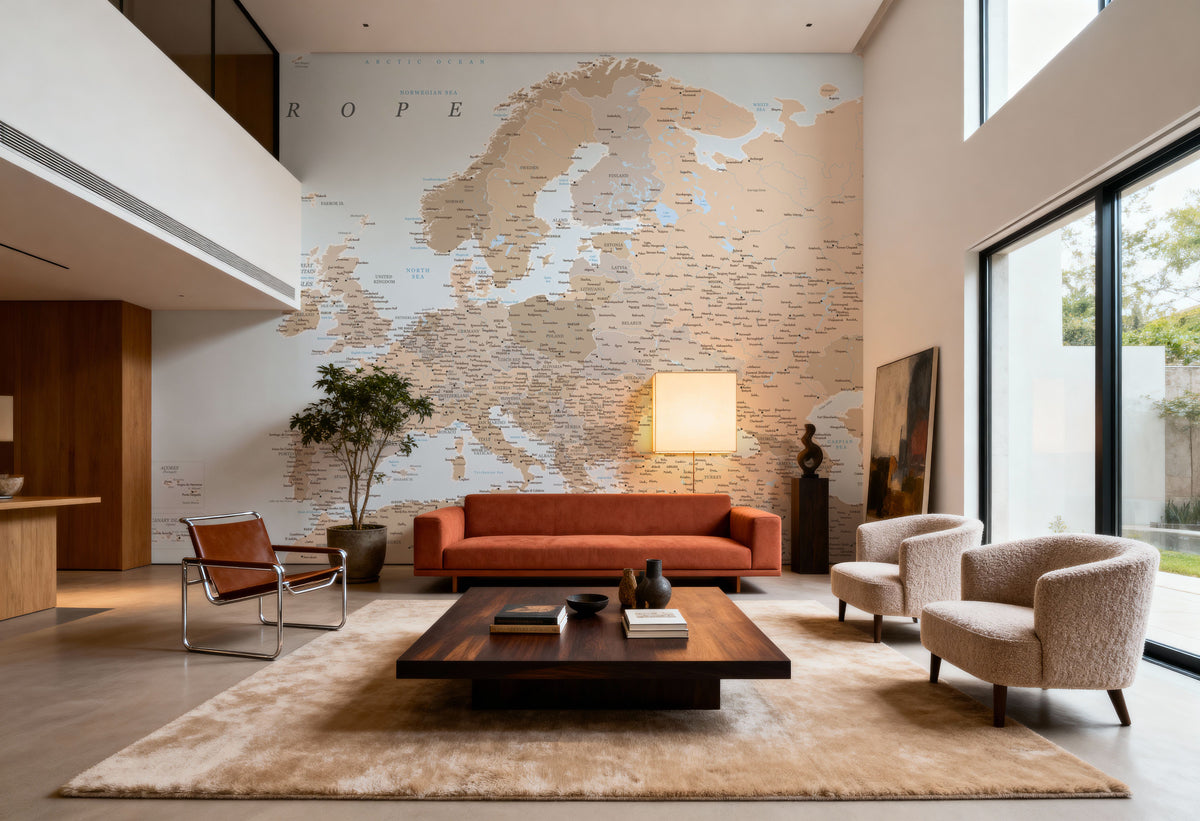Europe Map Detailed - Lincoln Mural Wallpaper - room preview 05