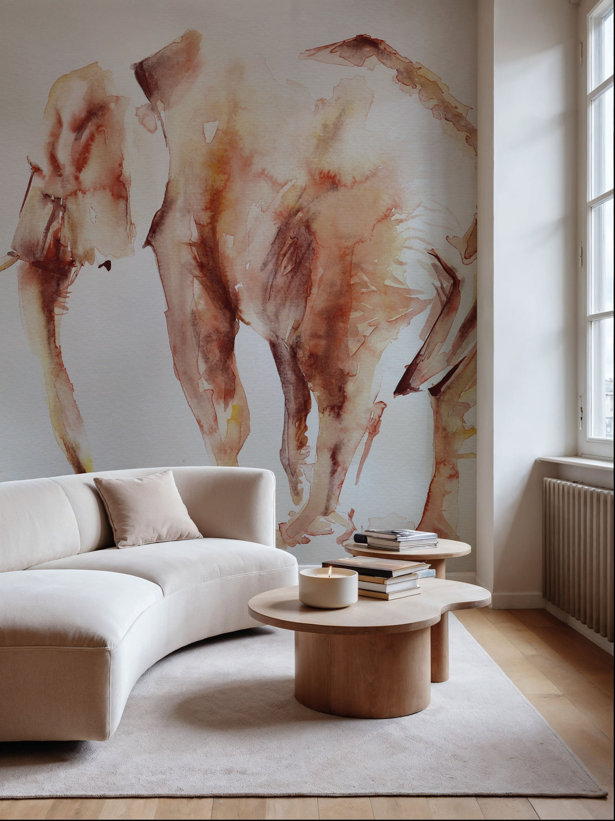 Lone Elephant Mural Wallpaper - room preview 05