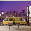 Pink Gradient Twilight Metropolis Mural Wallpaper - room preview 05