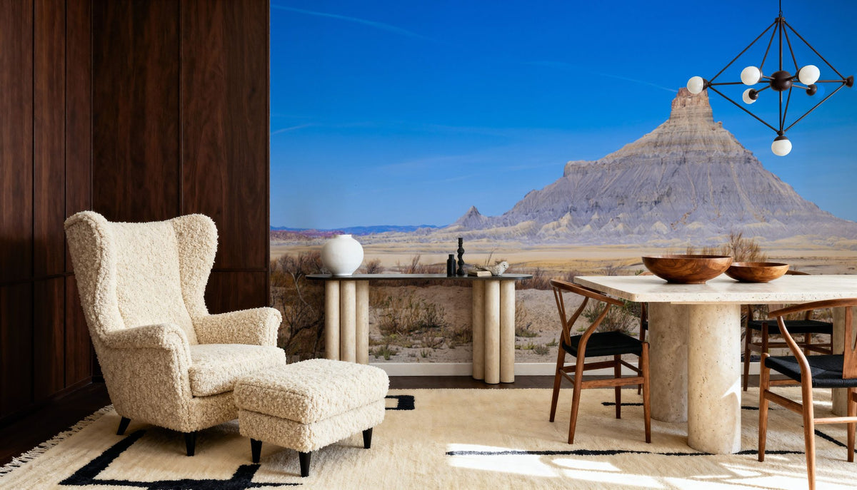 Desert Monuments Blue Gradient Mural Wallpaper - room preview 05