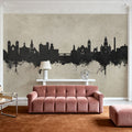 Nashua New Hampshire Skyline Concrete Mural Wallpaper - room preview 05