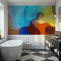 Abstract Wave Mural Wallpaper - room preview 05