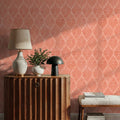 Bohemian Leaves Orange Mural Wallpaper - room preview 05