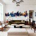 Ottowa Canada Skyline Blue & Bronze Mural Wallpaper - room preview 05