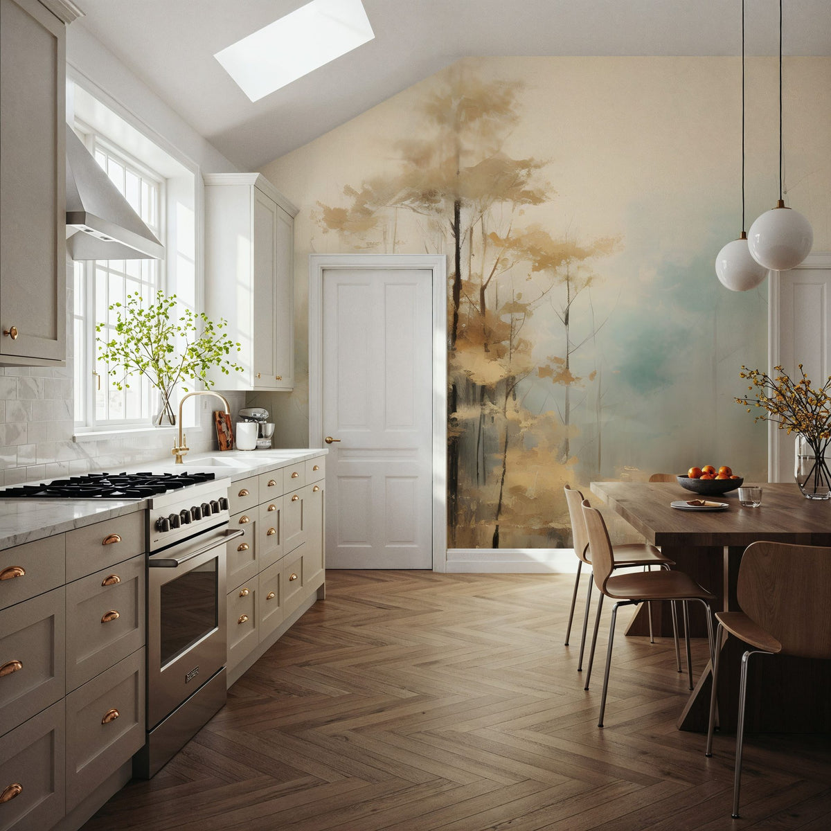 Painted Woodland Mural Wallpaper - room preview 05