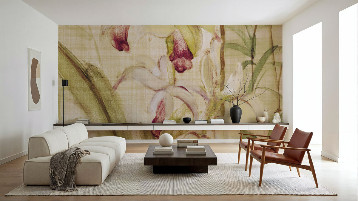 Orchids Cropped II Mural Wallpaper - room preview 05