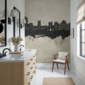 Poughkeepsie New York Skyline Concrete Mural Wallpaper - room preview 05