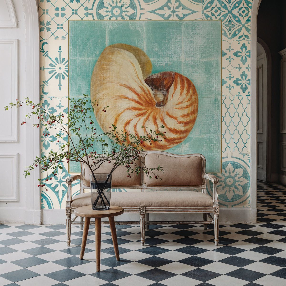 Shell Tiles II Mural Wallpaper - room preview 05