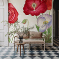 Tanigami Poppy Mural Wallpaper - room preview 05