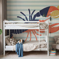 Chillin Lobster Stripes Mural Wallpaper - room preview 05