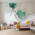 Line Flower VI Mural Wallpaper - room preview 05