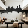 Ottowa Canada Skyline Black & White Mural Wallpaper - room preview 05
