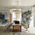 Northern Waterfall - Watercolor Landscapes Series Mural Wallpaper - room preview 05