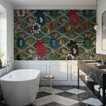 Japanese Flower Fans Mural Wallpaper - room preview 05