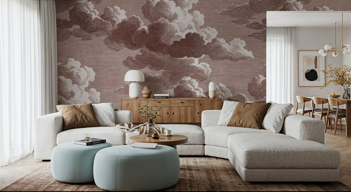 Intaglio Clouds, Chocolate Mural Wallpaper - room preview 05