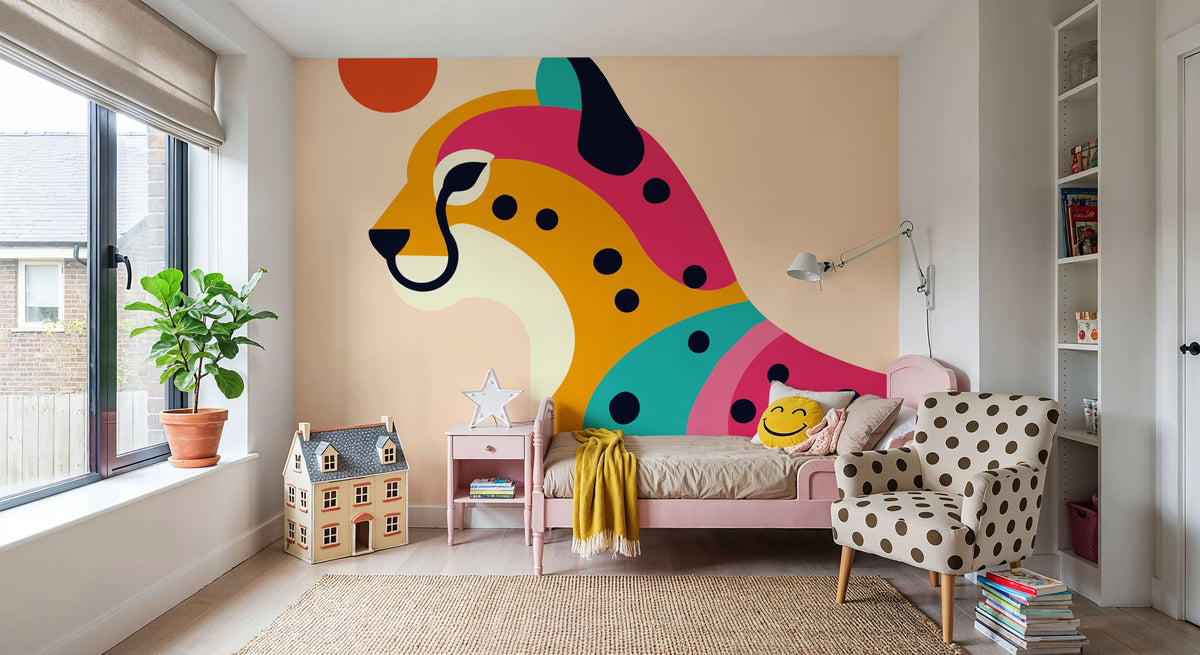 Safari Cat I Mural Wallpaper - room preview 05
