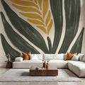 Simple Flowers II Yellow Mural Wallpaper - room preview 05