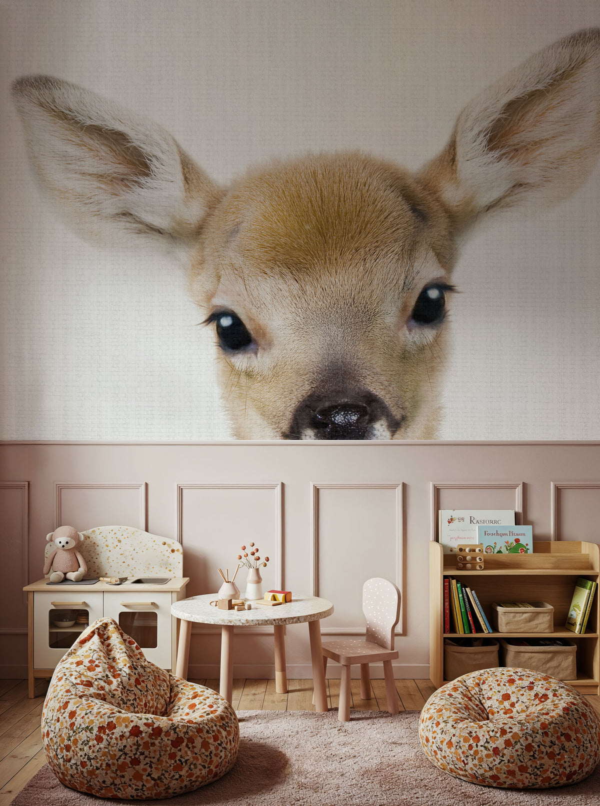 Peekaboo Baby Deer Mural Wallpaper - room preview 05