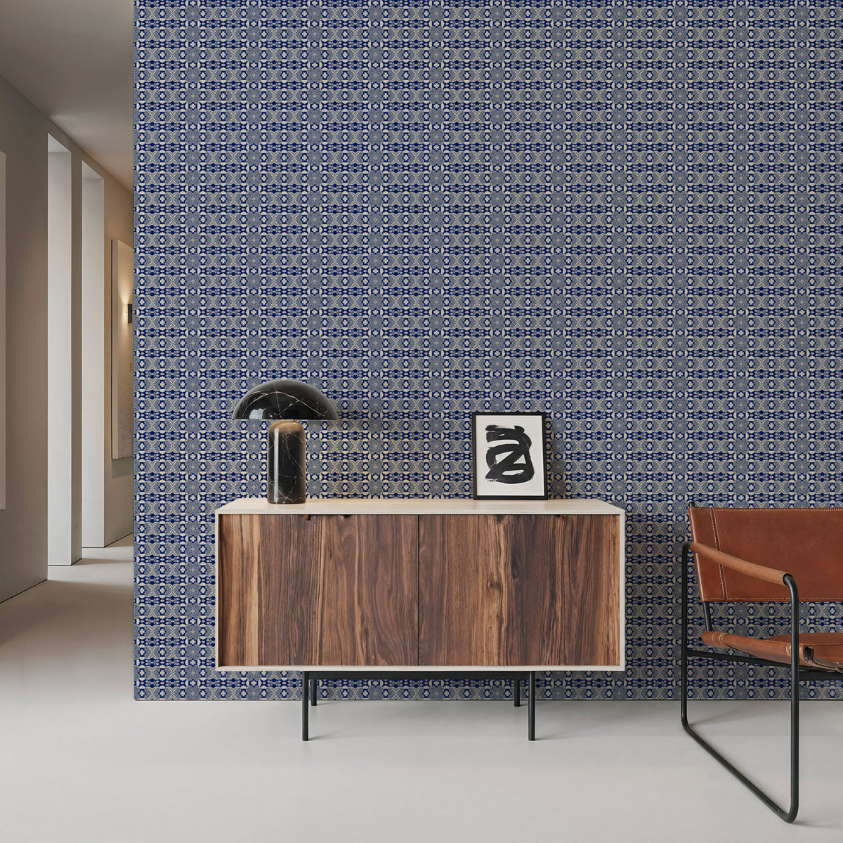 Nara Mirrored Flowers Mural Wallpaper - room preview 05
