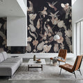 Tulips & Birds, Midnight Mural Wallpaper - room preview 05
