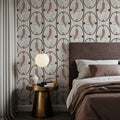 Koi Medallion, Peach Mural Wallpaper - room preview 05