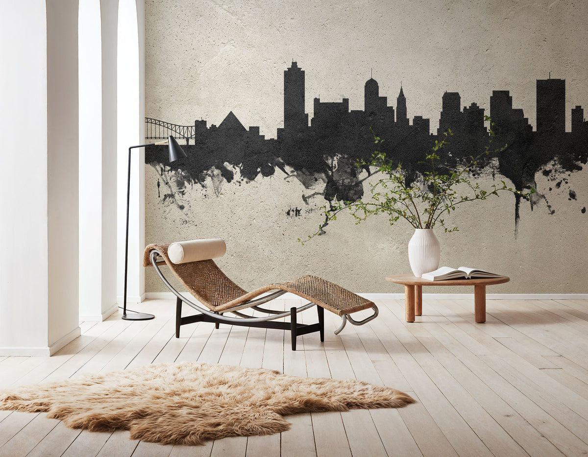 Memphis Tennessee Skyline Concrete Mural Wallpaper - room preview 05