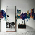 Scarborough England Skyline Blue & Bronze Mural Wallpaper - room preview 05